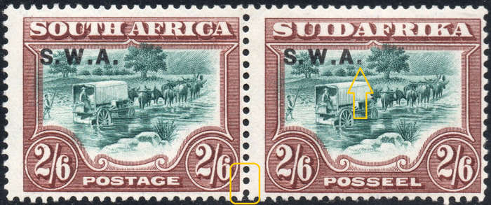 SWA 1927-30 SACC88a : 2s6d GREEN & BROWN, PERF DOWN - LMM