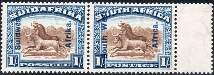 SWA 1926-7 SACC77 1/- BROWN & BLUE  - UM - CV R1000