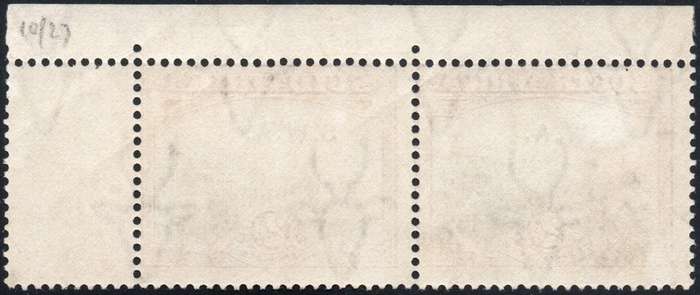 SWA 1927-30 SACC83 : 2d GREY & PURPLE CORNER MARGINAL PAIR, PERF 14 - UM