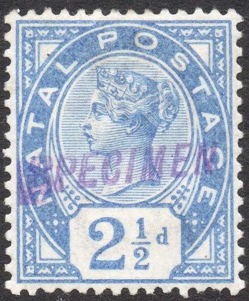 NATAL 1891 SG113s 2½d BRIGHT BLUE - HANDSTAMPED ``SPECIMEN``- MM - CV £75+(2017)