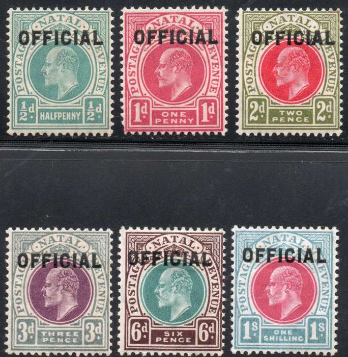 NATAL 1904 OFFICIAL STAMPS SACC1-6 COMPLETE SET OF SIX - MM - CV R12920