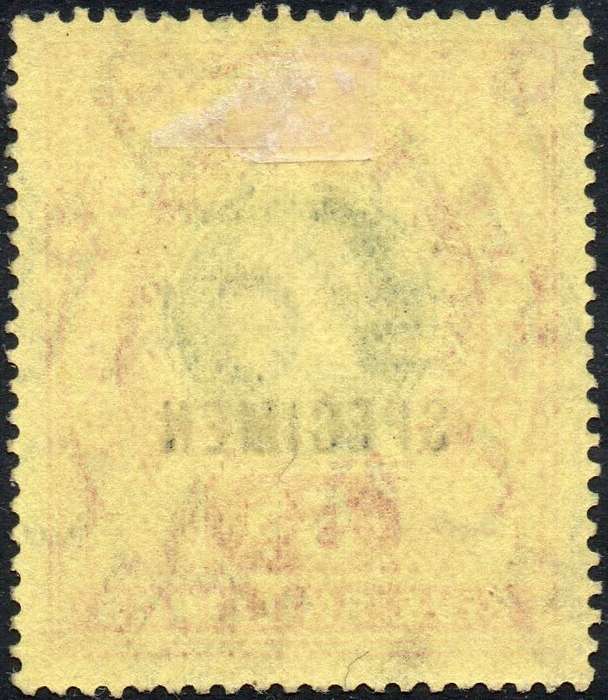 NATAL SACC143s 5/- GREEN & RED ON YELLOW ``SPECIMEN`` - MM