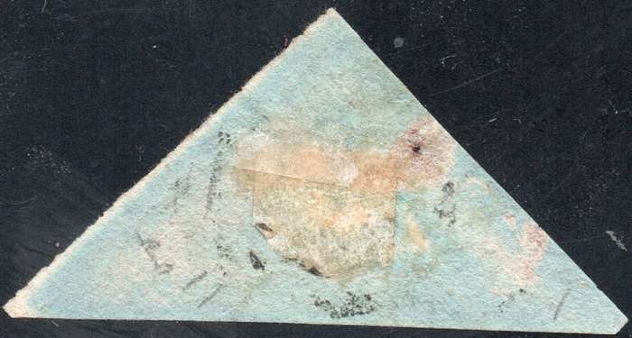 Cape of Good Hope SACC1a : 1d DEEP BRICK-RED ON DEEPLY BLUED PAPER VFU CV R14000