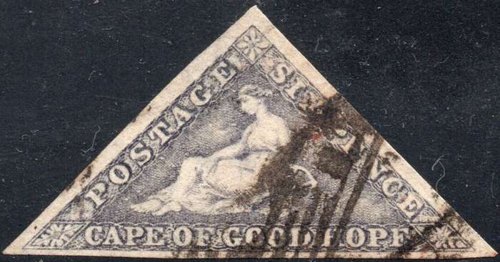 Cape of Good Hope 1862 - SACC7d :  6d SLATE PURPLE - FINE USED - CV R32000