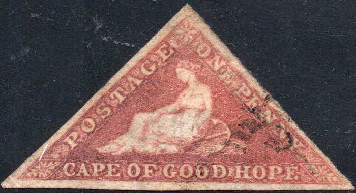 Cape of Good Hope 1864 SACC14a - 1d DEEP BROWN-RED  - FINE USED - CV R15000