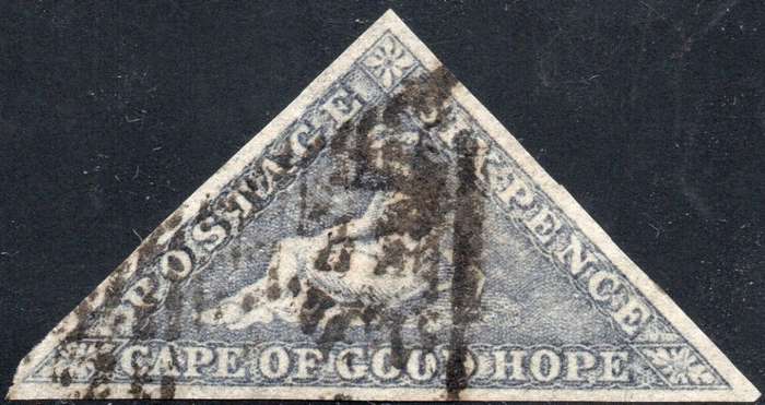 Cape of Good Hope 1862 - SACC7d :  6d SLATE PURPLE - VFU - CV R32000