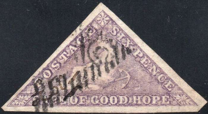 Cape of Good Hope 1864 SACC16 6d BRIGHT MAUVE - USED - SEE BELOW