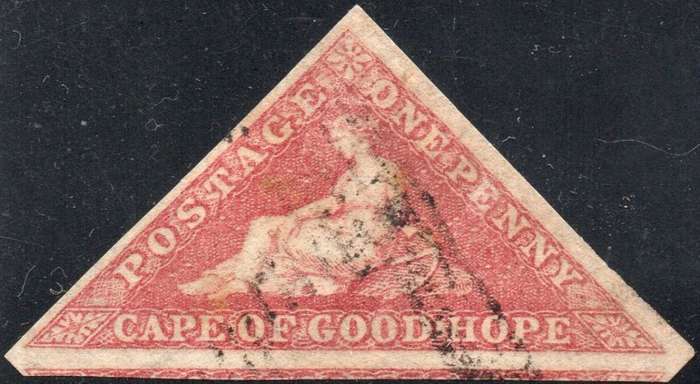Cape of Good Hope : 1858 SACC5a 1d ROSE- VERY FINE LIGHTLY USED - CV R10000