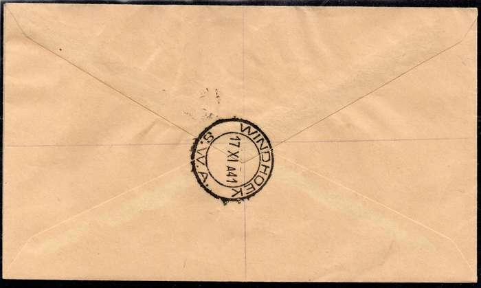 SWA - 1 OCT 41 FDC TIED WITH 6d ORANGE PAIR (SACC147)