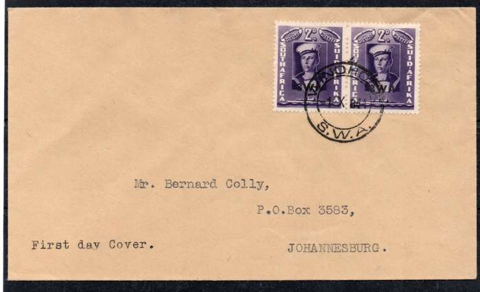 SWA - 1 OCT 41 FDC TIED WITH 2d ORANGEVIOLET PAIR (SACC144)