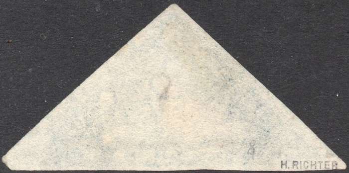 CAPE OF GOOD HOPE 1853 SACC4a - 4d BLUE ON SLIGHTLY BLUED PAPER - VFU - CV R3500+
