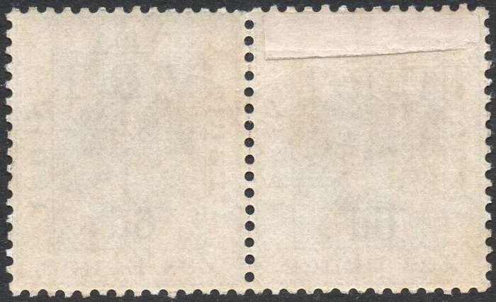 OFS 1900 SACC66/75 6d on 6d ULTRAMARINE PAIR (RH STAMP ``THICK V``) - CV R515