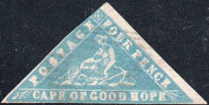Cape of Good Hope 1861 SACC10a 4d PALE GREYISH-BLUE WOODBLOCK - VERY FINE LIGHTLY USED - CV R65000