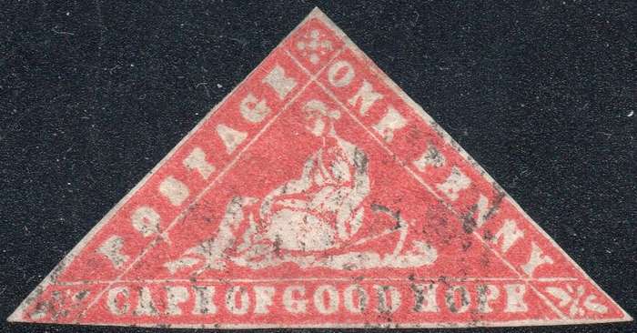 Cape of Good Hope 1861 SACC9a 1d CARMINE WOODBLOCK - VERY FINE LIGHTLY USED - CV R140000
