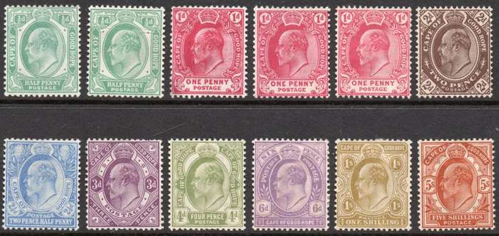 CAPE OF GOOD HOPE 1902 COMPLETE BASIC SET WITH EXTRA SHADES - MM - CV R6270