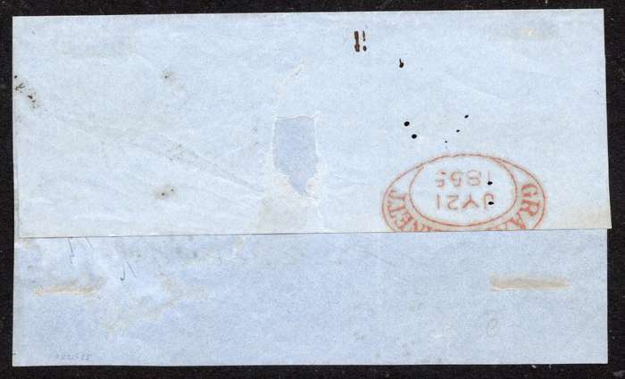 CAPE OF GOOD HOPE 1855 - COVER FRONT/PIECE WITH 4d DEEP BLUE(SACC4) - SEE BELOW