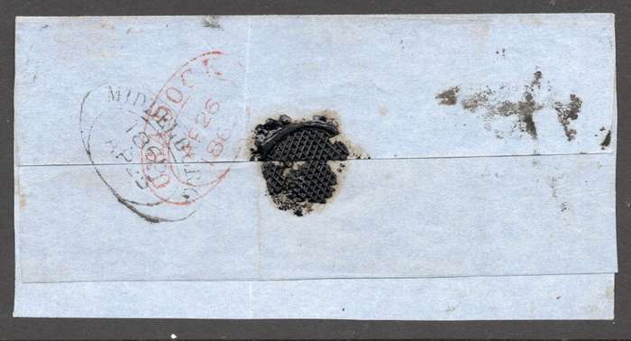 CAPE OF GOOD HOPE 1865 - COVER FRONT/LARGE PIECE WITH 4d STEEL BLUE(SACC15c) - SEE BELOW