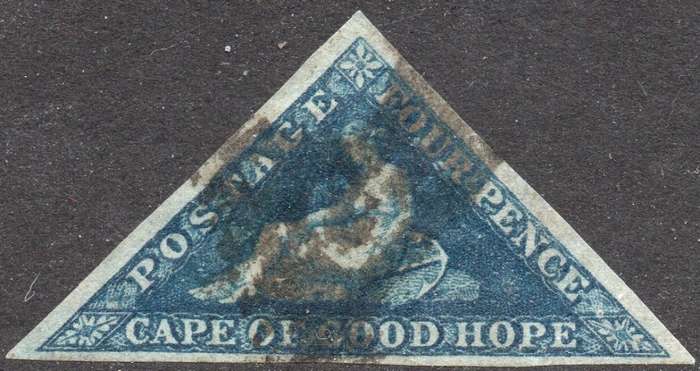 CAPE OF GOOD HOPE 1864 SACC15 4d DEEP BLUE - SUPERB USED - CV R3000