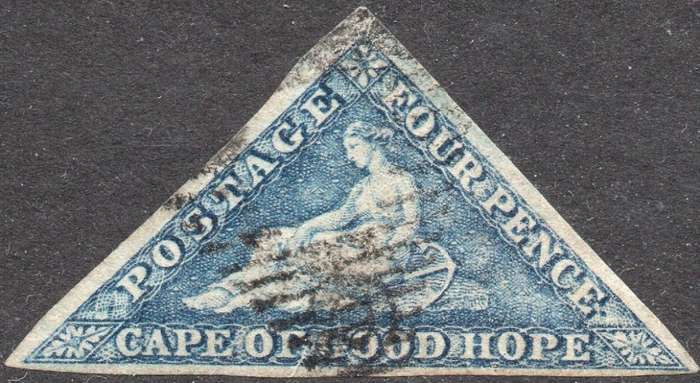 CAPE OF GOOD HOPE 1864 SACC15c 4d STEEL BLUE - VFU - CV R9000