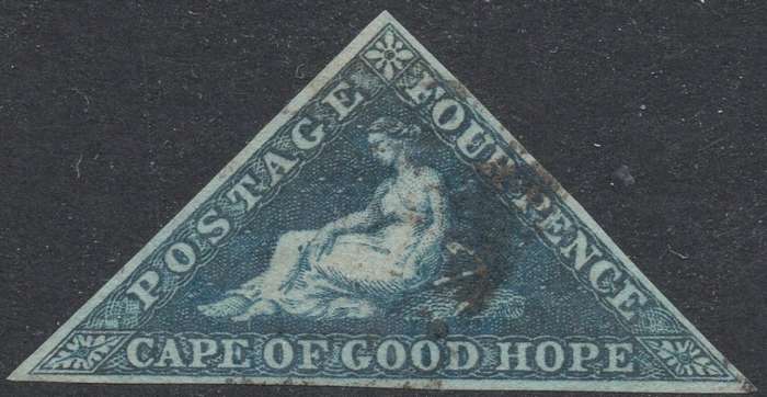 Cape of Good Hope : 1853 SACC2 4d DEEP BLUE(DEEPLY BLUED PAPER) - VERY FINE USED CV R5500