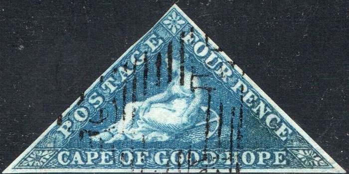 CAPE OF GOOD HOPE 1855 SACC6 - 4d DEEP BLUE - VFU - CV R1600+