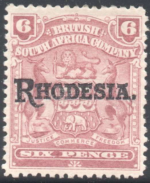BSAC / Rhodesia : SACC103 6d DULL PURPLE MM CV R700
