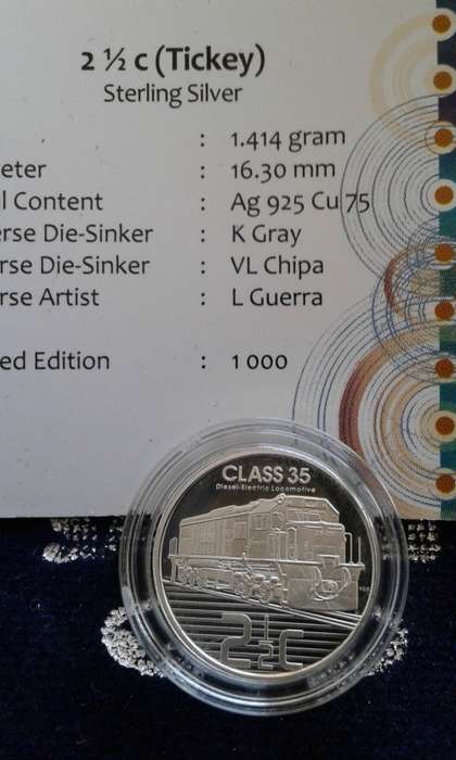 2013 Silver Proof 2 1/2c (Tickey) - Trains of SA - Diesel Electric Locomotive