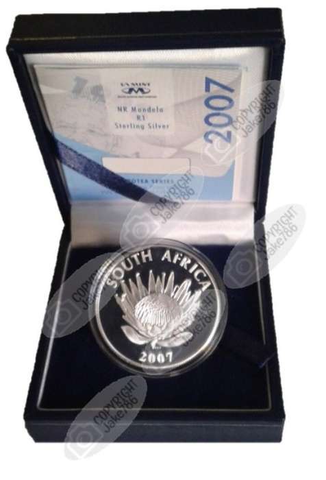 2007 Silver Proof Protea R1 - Nelson Mandela