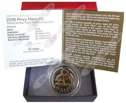 2019 Oom Paul Mintmark R5 - Low Mintage of Only 328