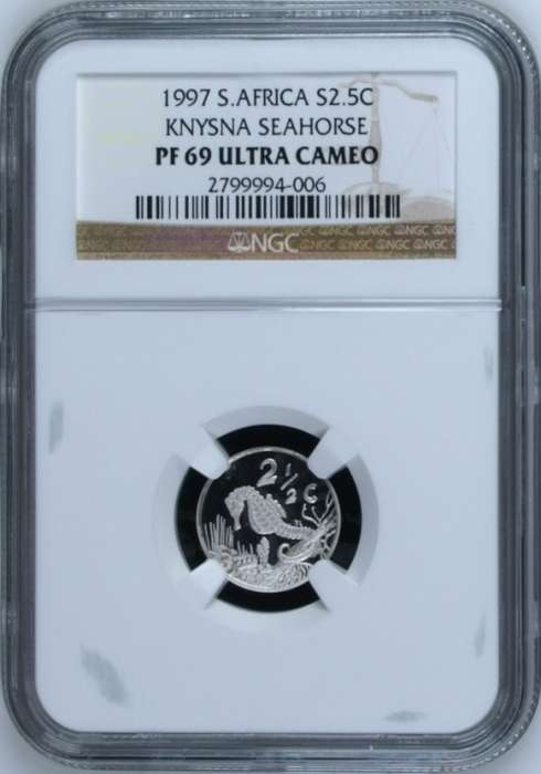 PF69 UC - 1997 Silver Proof 2½ c (Tickey) - Seahorse