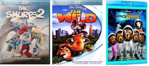 Blu Ray Movies - The Smurfs 2 + The Wild + Space Buddies