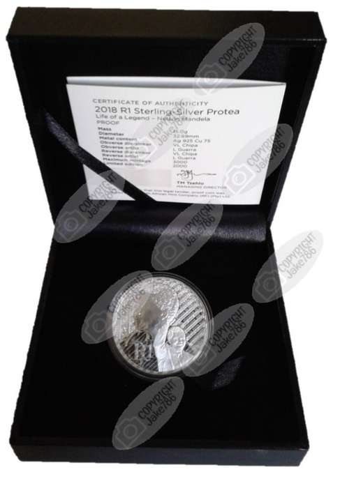 2018 Silver Proof R1 - Nelson Mandela - Life of a Legend Series