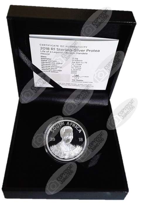 2018 Silver Proof R1 - Nelson Mandela - Life of a Legend Series