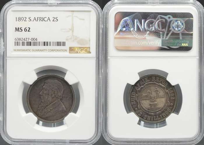 MS62 - 1892 2 Shillings