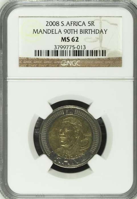 MS62 2008 MANDELA BDAY COIN - MS62 NGC - GOOD RARE GRADE