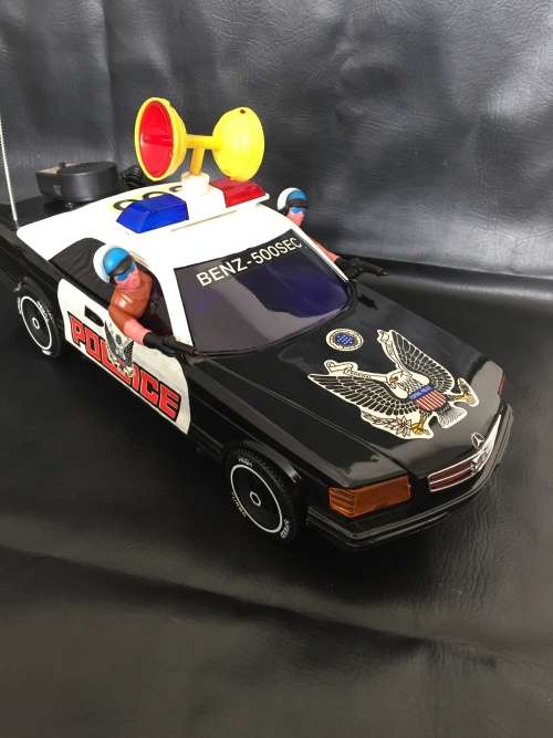 Police Mercedes Benz 500 SE arg toys 1/10 scale large made in Taiwan!!!!!!!!!!