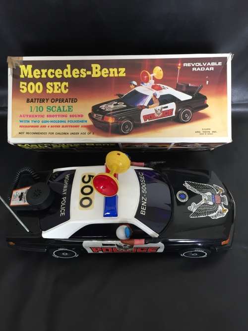 Police Mercedes Benz 500 SE arg toys 1/10 scale large made in Taiwan!!!!!!!!!!