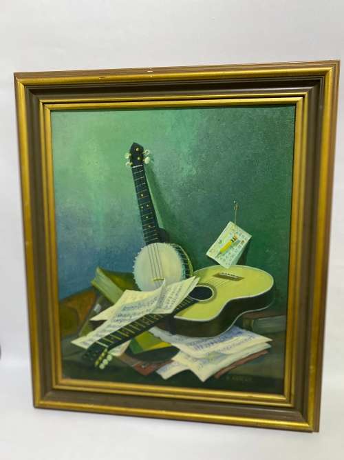 STUNNING VINTAGE ORIGINAL OIL ON BOARD PAINTING SIGNED H ANTONE SIZE 76CM X 66CM LARGE !!!!