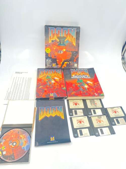 RARE DOOM II 1994 BIG BOX PC COMPLETE WITH FLOPPY DRIVES ASWELL !!!!