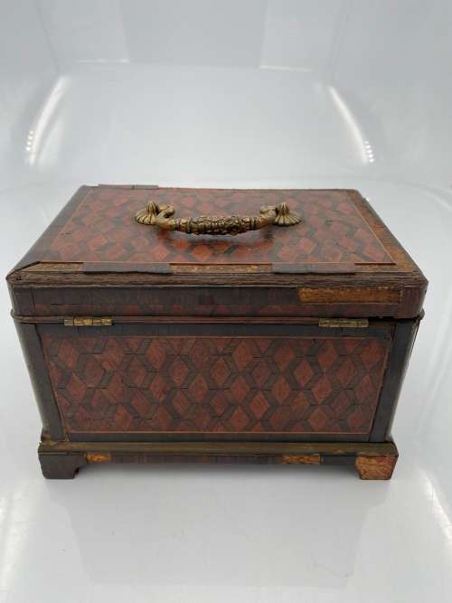ANTIQUE WOODEN TEA CADDY DAMAGED!!!