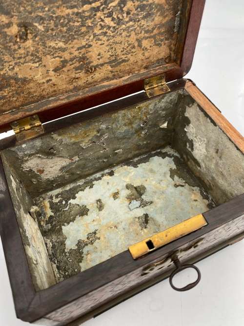 ANTIQUE WOODEN TEA CADDY DAMAGED!!!