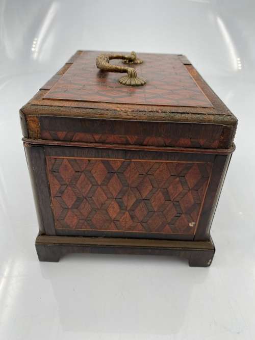 ANTIQUE WOODEN TEA CADDY DAMAGED!!!