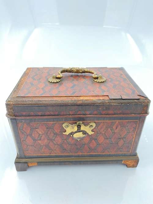 ANTIQUE WOODEN TEA CADDY DAMAGED!!!