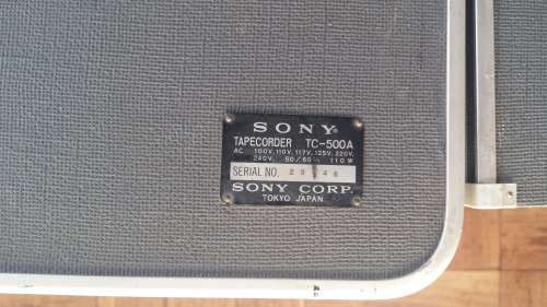 Sony TC 500A Vintage Reel to Reel Stereo Tapecorder Tape Recorder
