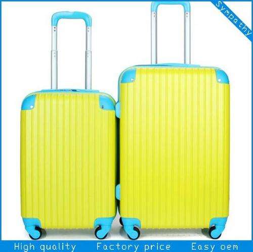 Yellow and Blue set of 3 suitcases