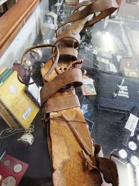 Ethiopian Shotel with Leather scabbard - poss circa 19th century