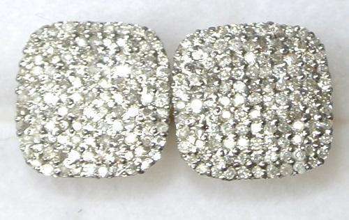 .700Ct Diamond Cluster Earrings. 9k Solid White Gold. G-H / SI2-SI3 * In stock*