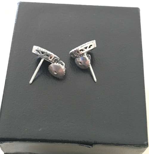 .700Ct Diamond Cluster Earrings. 9k Solid White Gold. G-H / SI2-SI3 * In stock*