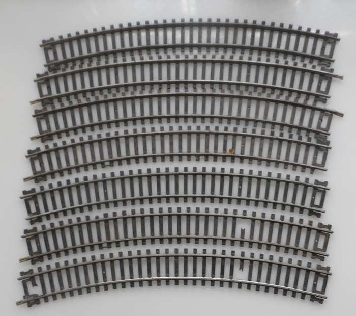 HO RAIL TRACK ,  FELLER GARNET ITALY , 7 X 230 mm / 7 ins , CURVES R18