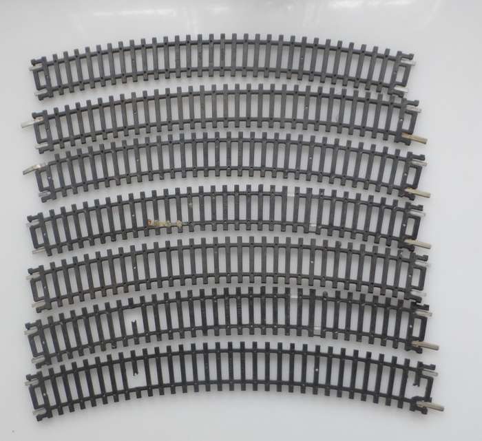 HO RAIL TRACK ,  FELLER GARNET ITALY , 7 X 230 mm / 7 ins , CURVES R18